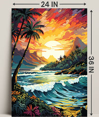 Tropical Sunset Serenity Poster