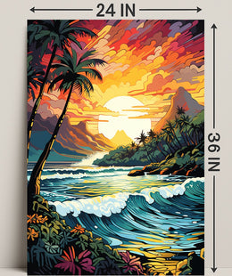 Tropical Sunset Serenity Poster