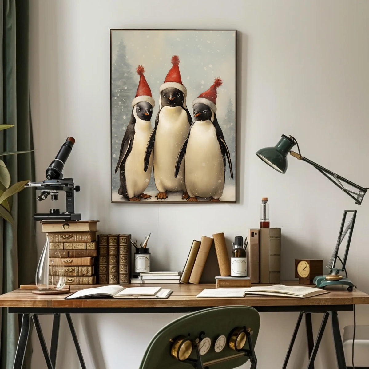 Festive Penguins Trio Poster