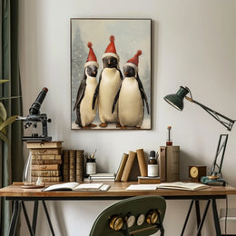 Festive Penguins Trio Poster