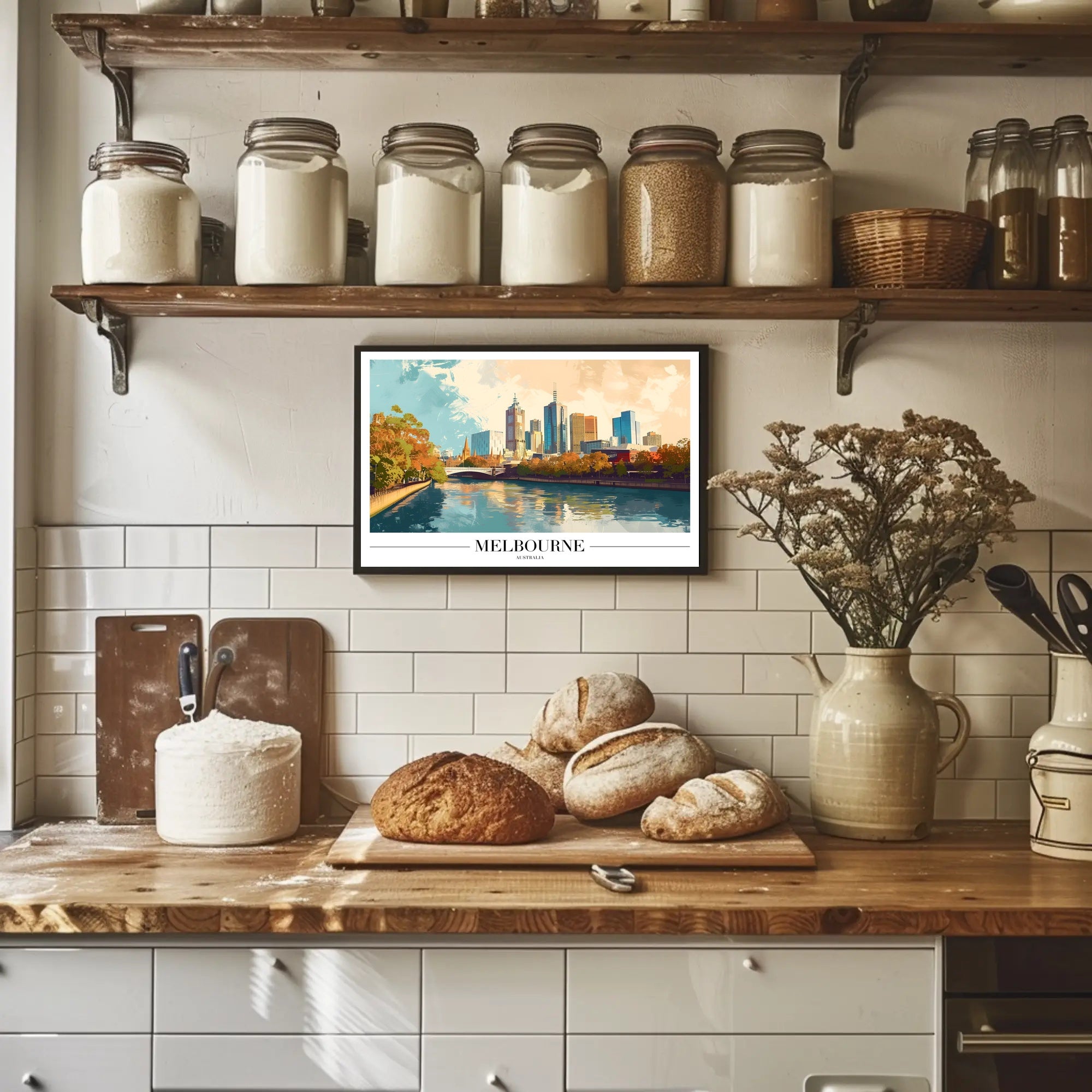 Melbourne's Vibrant Skyline: Urban or Cityscape Poster