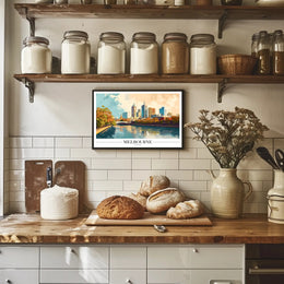 Melbourne's Vibrant Skyline: Urban or Cityscape Poster