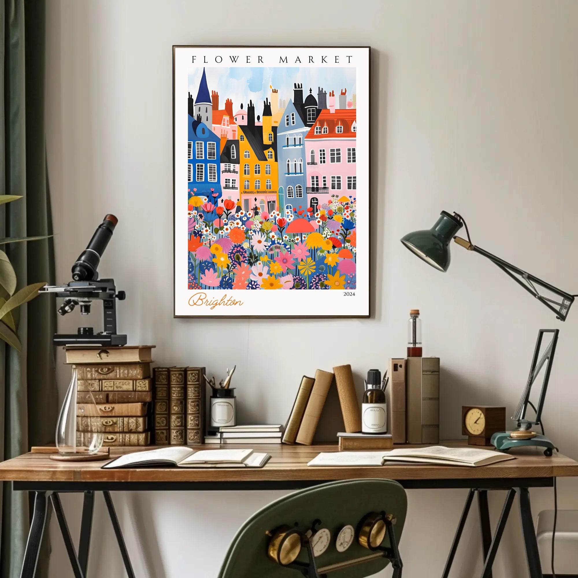 Brighton Flower Market Poster PosterGoat