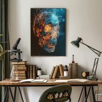 Fiery Skull Art Poster PosterGoat