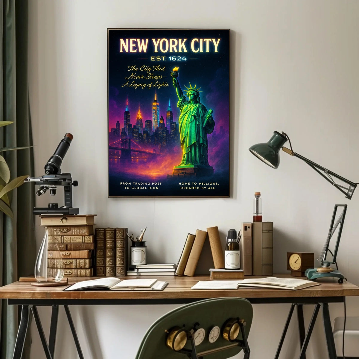 New York City Skyline Urban Cityscape Poster Modern Wall Art