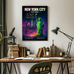 New York City Skyline Urban Cityscape Poster Modern Wall Art