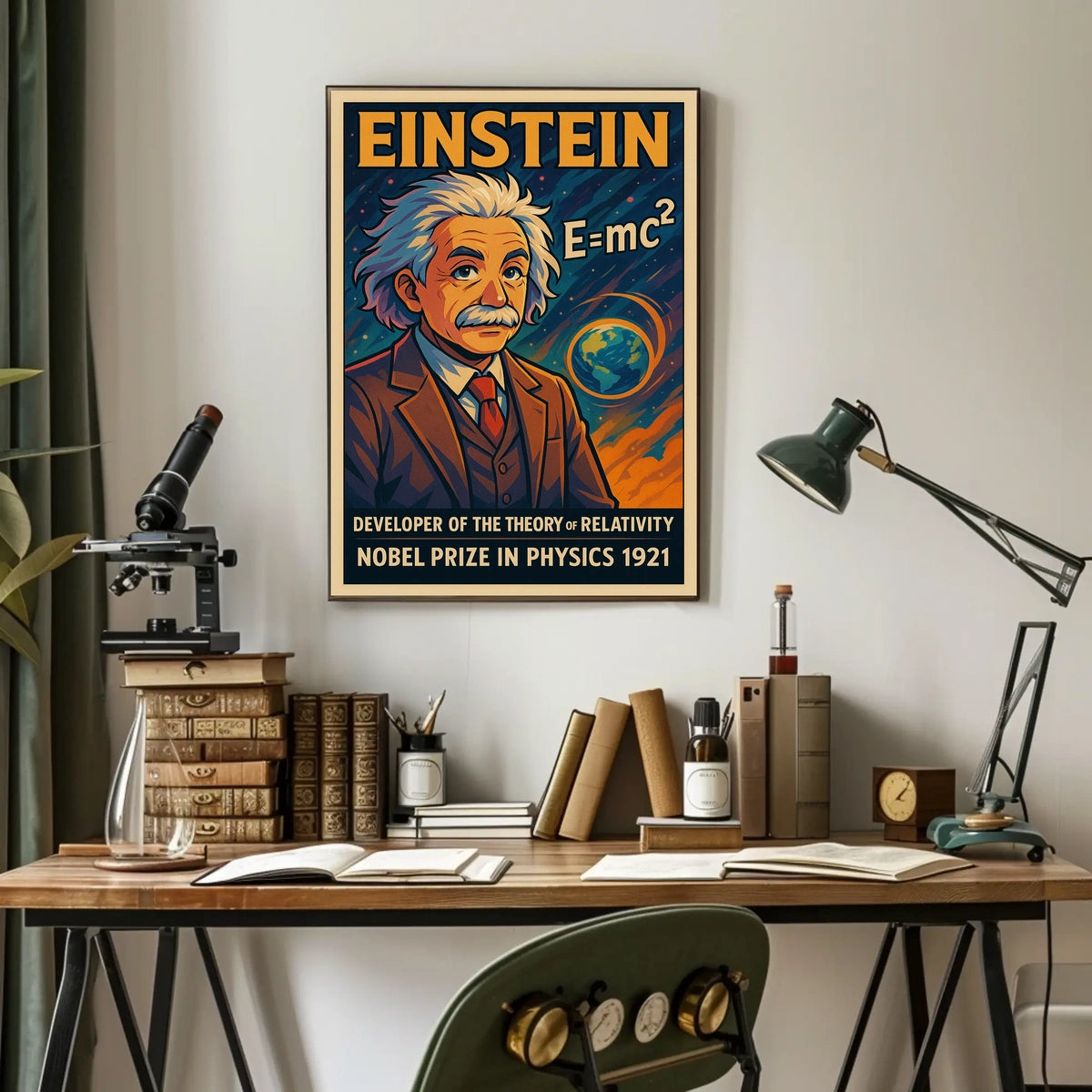 Albert Einstein Relativity Vintage Science Inspiring Intellectual Home Wall Art Poster