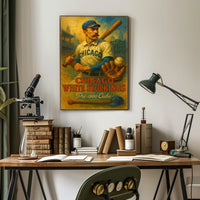 Chicago White Stockings Vintage Baseball Poster Cubs Fans