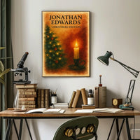 Warm Christmas Setting, Ornaments and Candle Art Poster