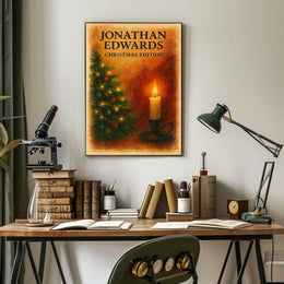 Warm Christmas Setting, Ornaments and Candle Art Poster