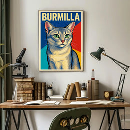 Burmilla Cat Portrait Poster