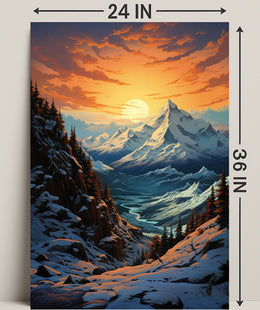 Majestic Mountain Sunrise Poster