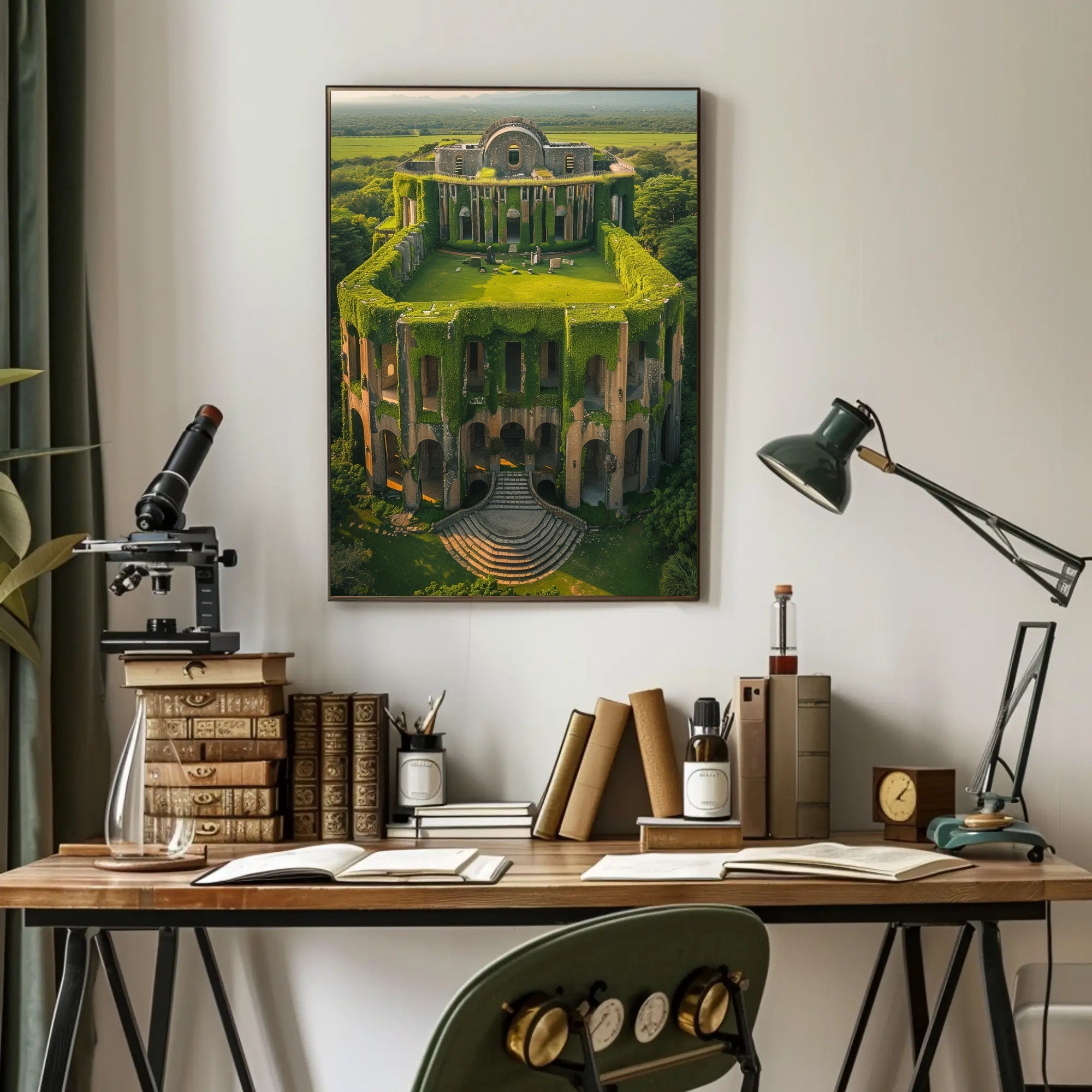 Nature Reclaims Ancient Ruins: Surreal Poster Art PosterGoat