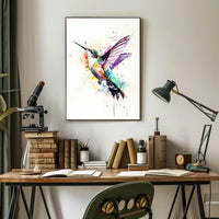 Vibrant Hummingbird Art Poster