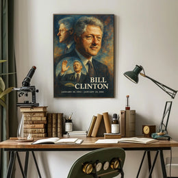 Bill Clinton 42nd President of the United States Double Exposure Poster