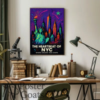 New York Ambition: Vibrant Urban Cityscape Poster