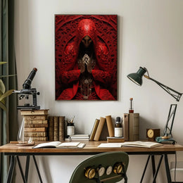 The Enigmatic Figure In Red Poster PosterGoat