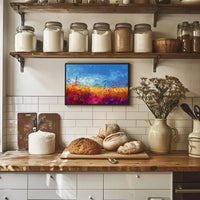 Vibrant Pastoral Landscape Impressionistic Art Poster