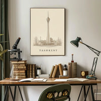 Tashkent Tower Illustration Poster