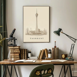 Tashkent Tower Illustration Poster