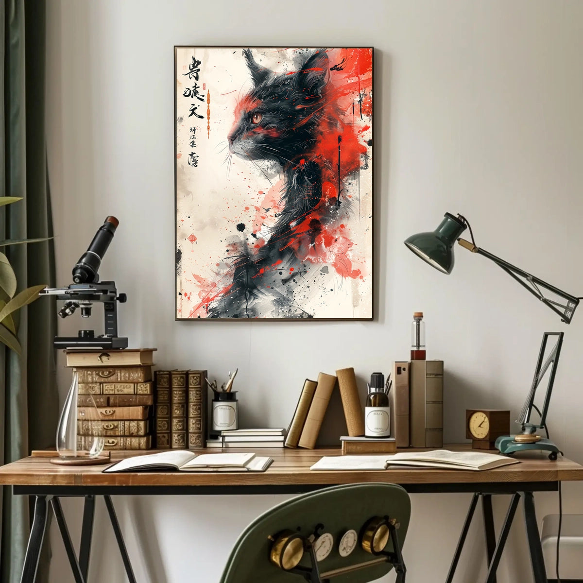 Feline Elegance In Abstract Abstract Poster