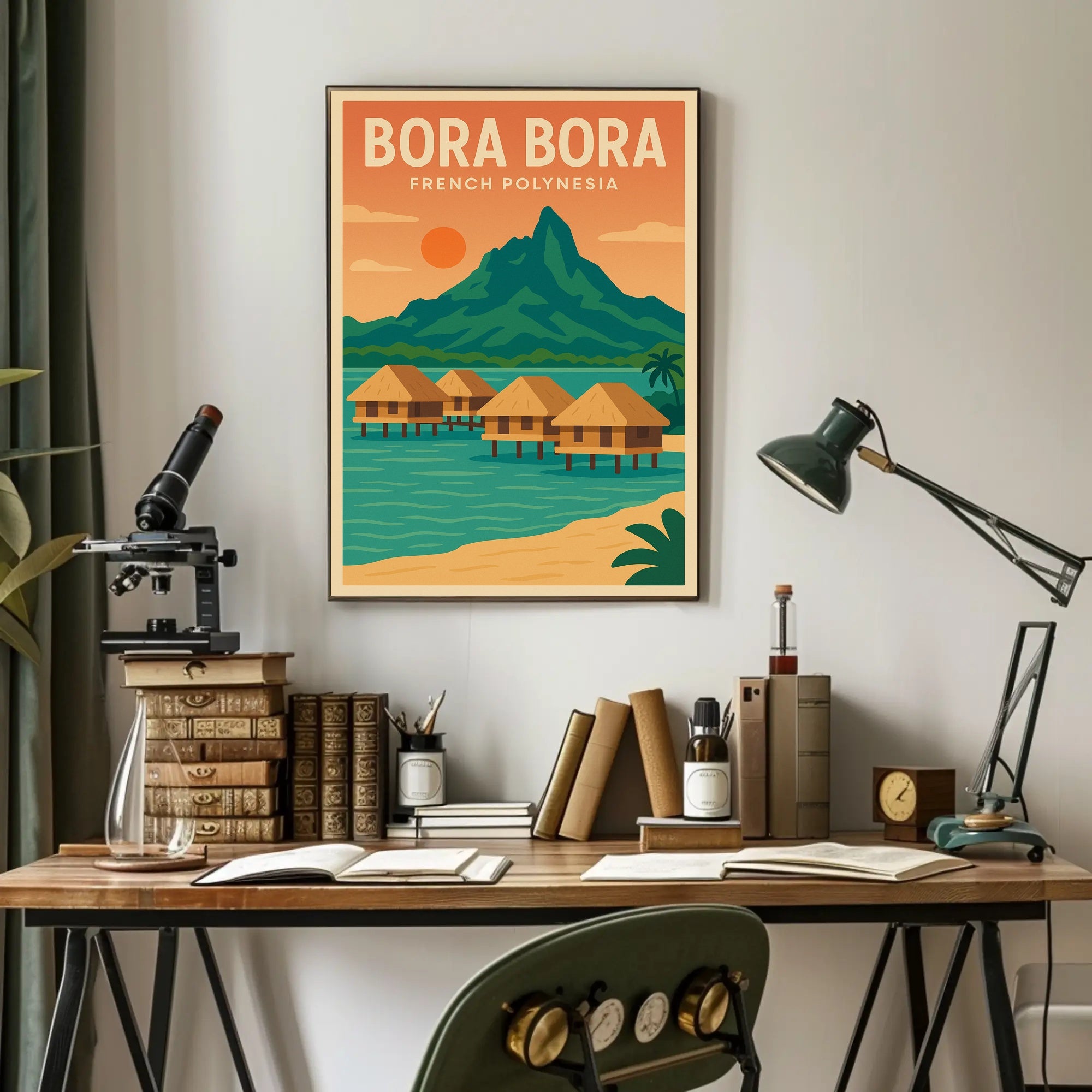 Bora Bora Vintage Tropical Travel Paradise Poster PosterGoat