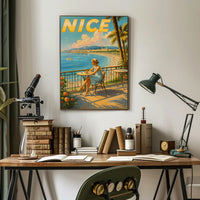 Vintage Nice France Coastal Travel Poster
