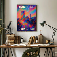 Hartford Skyline Urban Digital Painting Poster
