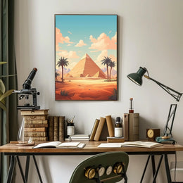 Ancient Egyptian Landscape with Pyramid Cultural Heritage Poster