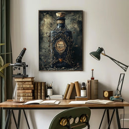 Mystical Dark Bottle Artistic Poster