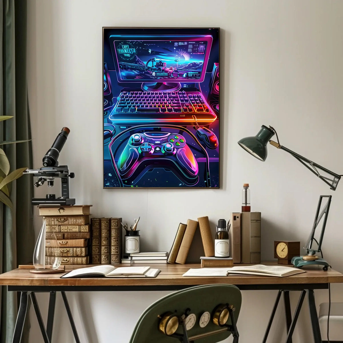 Neon Gaming Universe Poster