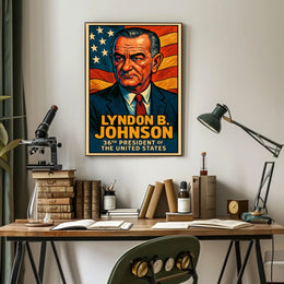 Lyndon B Johnson 36th President Poster Wall Art Decor