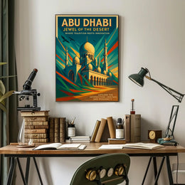 Abu Dhabi Jewel Desert Cityscape Travel Poster