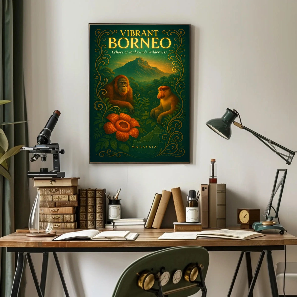 Vibrant Borneo Echoes of Malaysias Wilderness Poster