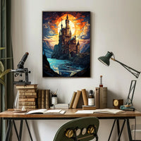Enchanted Castle At Sunset Poster