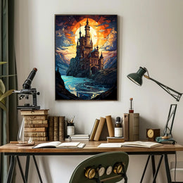 Enchanted Castle At Sunset Poster