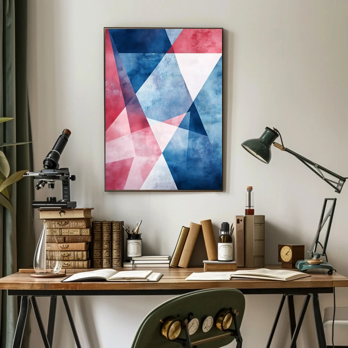 Geometric Abstract Patriotic Shapes Wall Art Poster