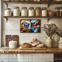 Cubist Faces Vibrant Abstract Art Poster Print