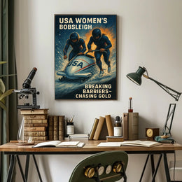 USA Womens Bobsleigh Breaking Barriers Poster