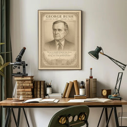 George Bush Presidential Tribute Sketch Poster PosterGoat