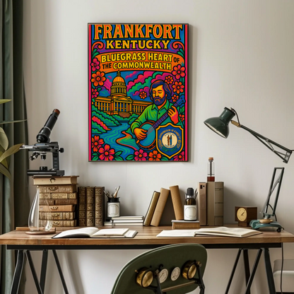 Frankfort Kentucky Bluegrass Capitol Travel Poster