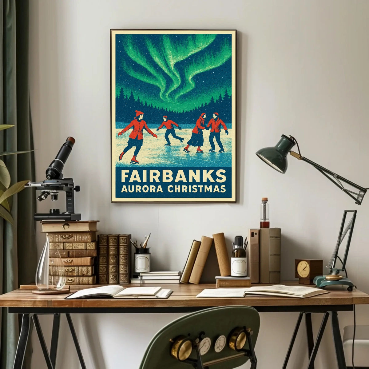 Fairbanks Aurora Christmas Poster