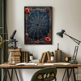 Intricate Spider Web Gothic Art Animal Poster