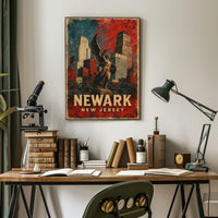 Newark Skyline Art Poster