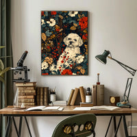 Floral Canine Portrait Wall Art Print