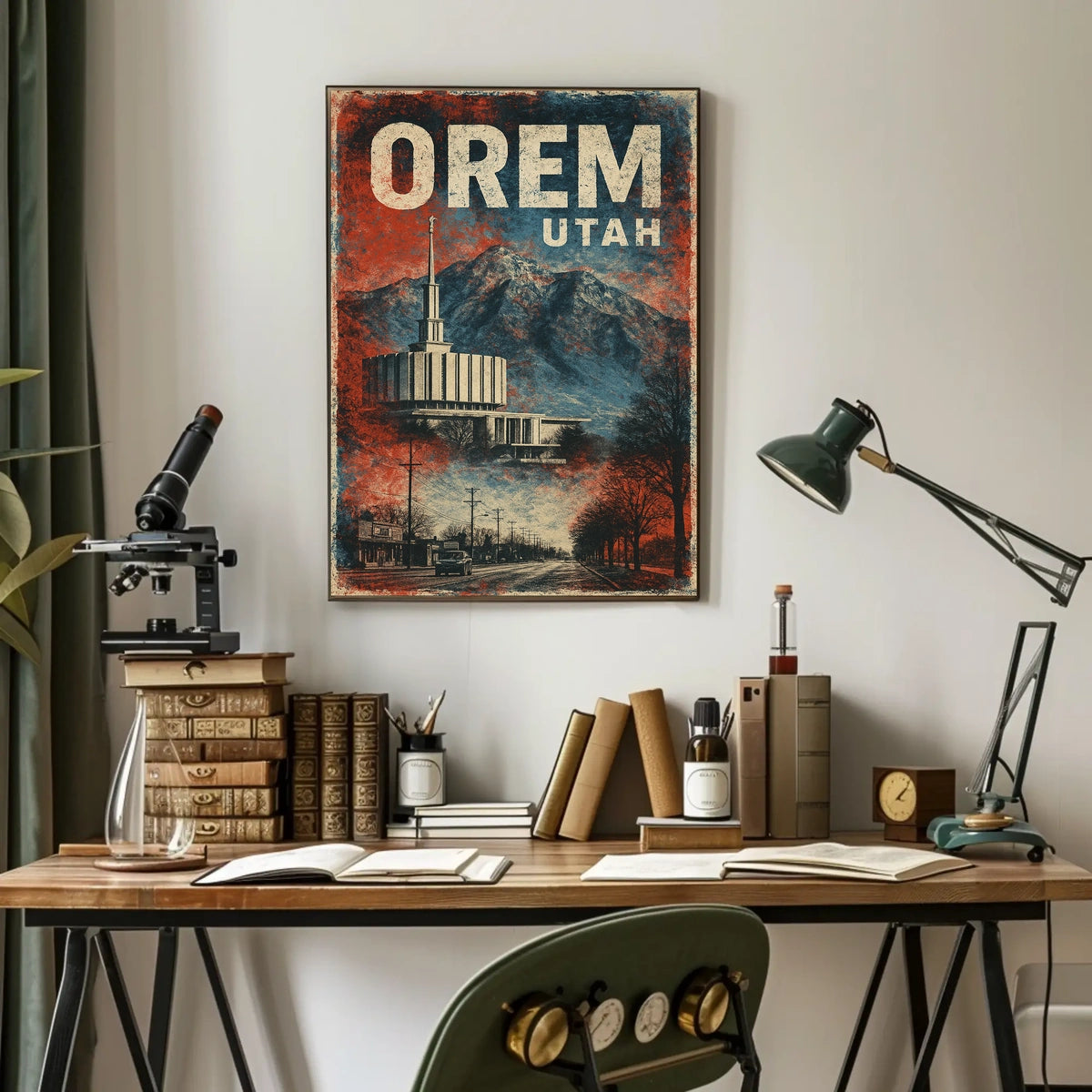 Orem Utah Scenic Vintage Travel Collector Poster