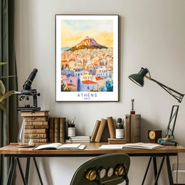 Athens Cityscape Poster PosterGoat