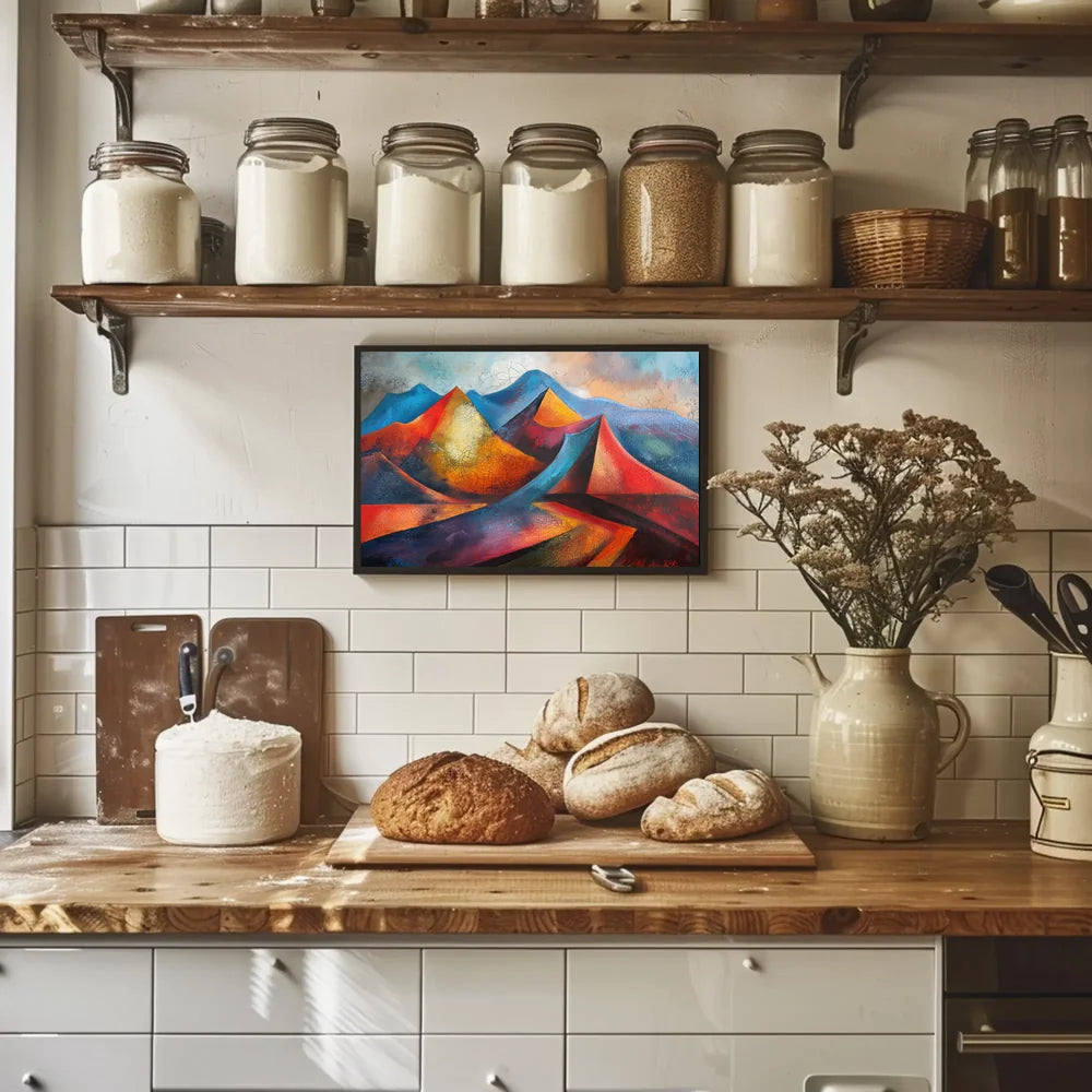 Vibrant Abstract Mountain Landscape Poster for Inspiration