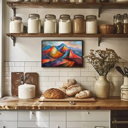 Vibrant Abstract Mountain Landscape Poster for Inspiration