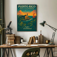 Puerto Rico Sunset Travel Poster